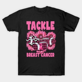 Tackle Breast Cancer Pink Ribbon Football Lovers T-Shirt